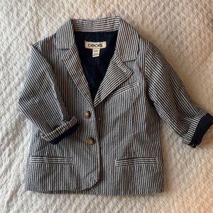 Cherokee Navy and White Striped Kids Blazer